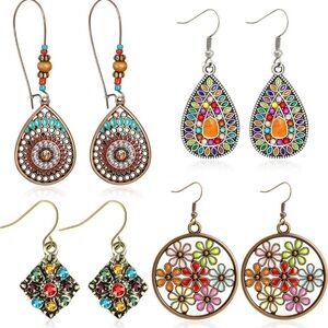 4 ✨NWT• Boho Dangle Earring Sets